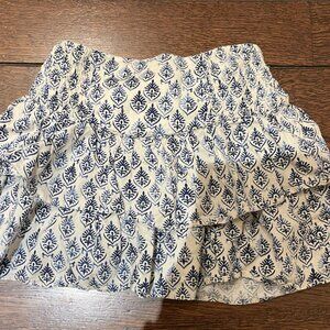 ZARA Blue and White Tiered Skirt